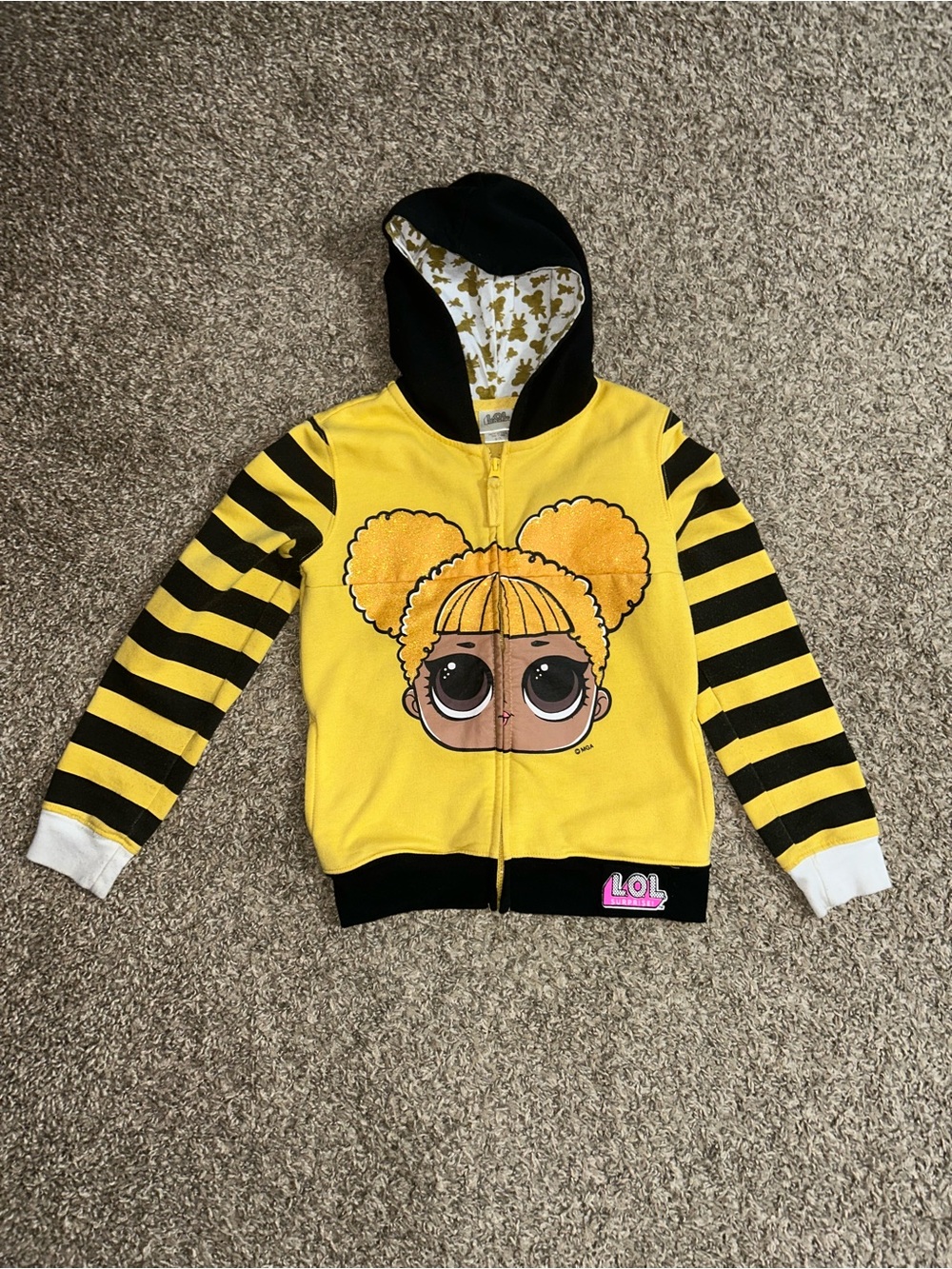 L.O.L. Surprise! Girls' Yellow Character Hoodie size 7